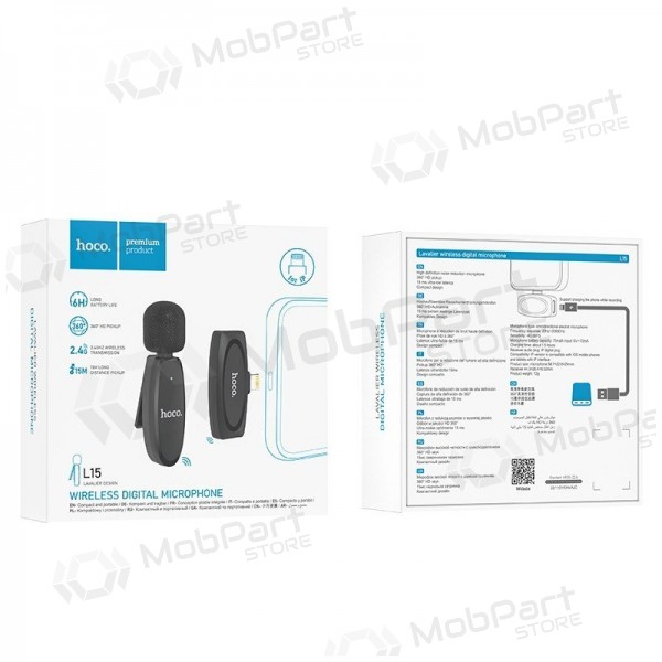 Mikrofon Hoco L15 Lightning Schwarz
