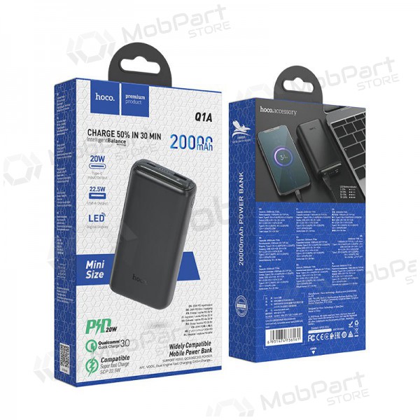 externe Batterie Power Bank Hoco Q1A Type-C PD 20W+Quick Charge 3.0 (3.0A) 20000mAh Schwarz externe Batterie Power Bank Hoco Q1A Type-C PD 20W+Quick Charge 3.0 (3.0A) 20000mAh Schwarz
