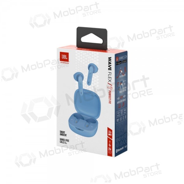 Drahtlose kopfhörer mit mikrofon JBL Wave Flex TWS Bluetooth blau