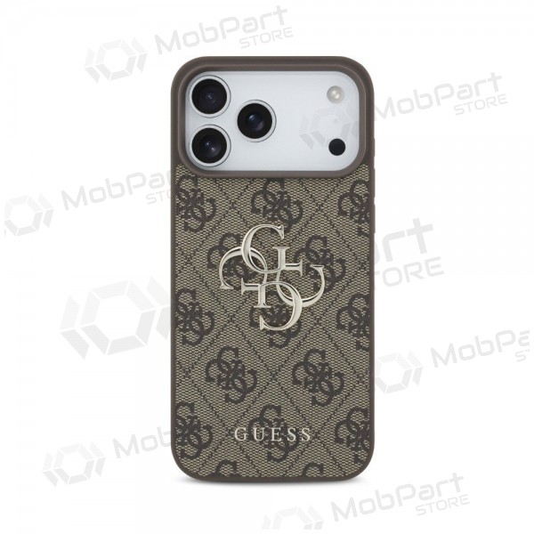 Apple iPhone 18 Pro hülle - Guess PU 4G Metal Logo (braun)