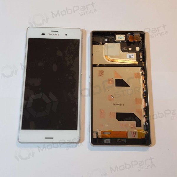 Sony D6603 Xperia Z3 Display (Weiß) (mit Rahmen) (gebraucht grade B, original)