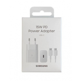 Ladegerät original Samsung EP-T1510XWEGEU 15W + Kabel Type-C 1m im Paket Weiß