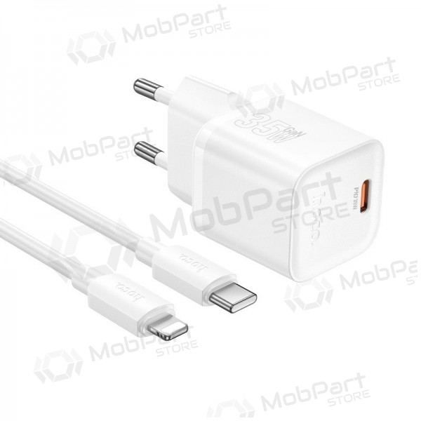 Telefonladegerät Hoco N66 35 W GaN USB-C + USB-A mit Lightning-Kabel 1 m weiß