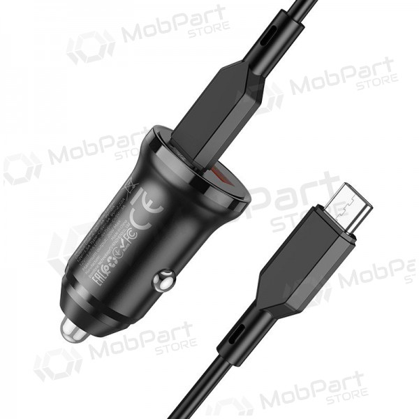 Ladegerät automobilinis Borofone BZ18A USB-A/Type-C PD20W+QC3.0 + Type-C (Schwarz)