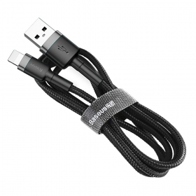 USB Kabel Baseus Cafule USB-A to Lightning 2.4A 1.0m Grau-Schwarz CALKLF-BG1
