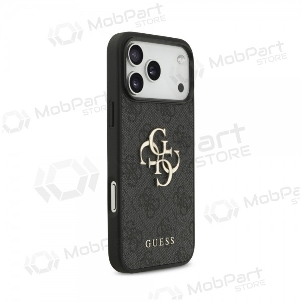 Apple iPhone 18 Pro Hülle - Guess PU 4G Metal Logo (grau)