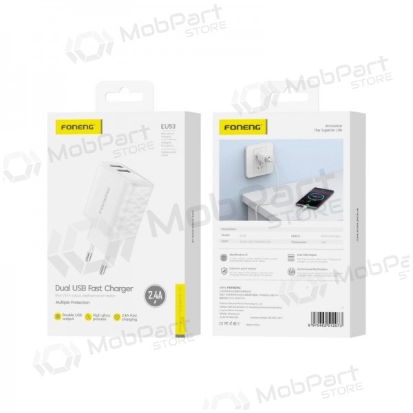 Handyladegerät Foneng EU53 12 W USB-A weiß