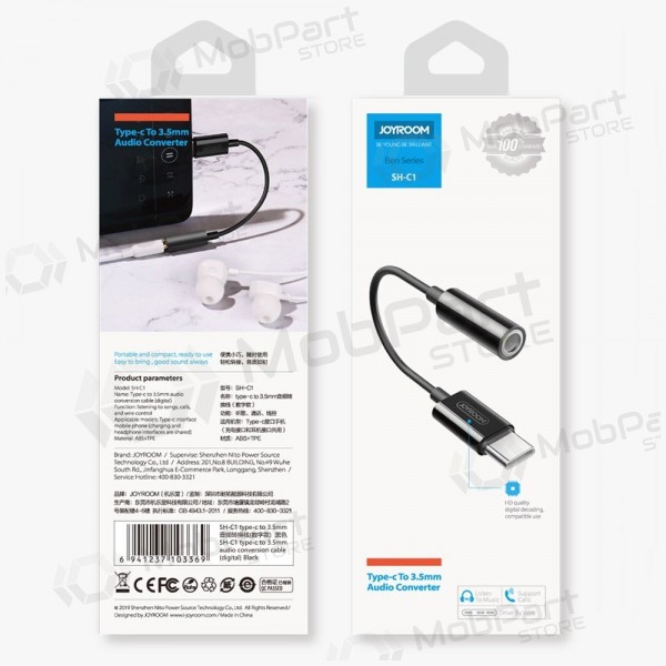 Audioadapter Joyroom SH-C1 USB-C auf 3,5 mm schwarz