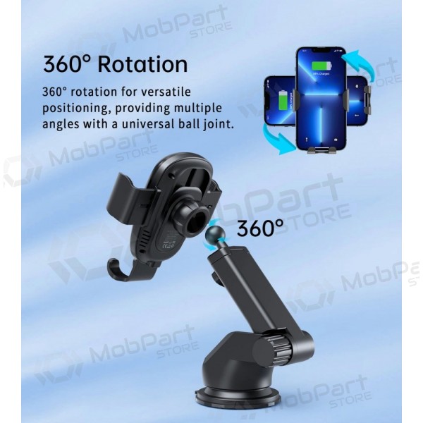 Automobilinis laikiklis-Ladegerät Choetech T203-F 15W Gravity Car Charger Holder Schwarz
