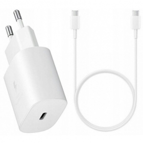 Ladegerät original Samsung EP-TA800NW 25W + Type-C Kabel 25W Weiß