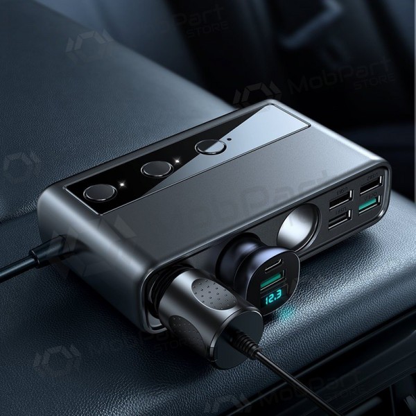 Ladegerät automobilinis Joyroom 9in1 154W 3x12V, PD USB Type-C, QC3.0 USB-A, 4xUSB-A JR-CL06