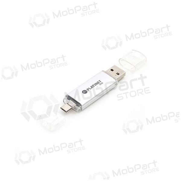 Stick Platinet 32GB OTG USB 2.0 + microUSB (Silbrig)