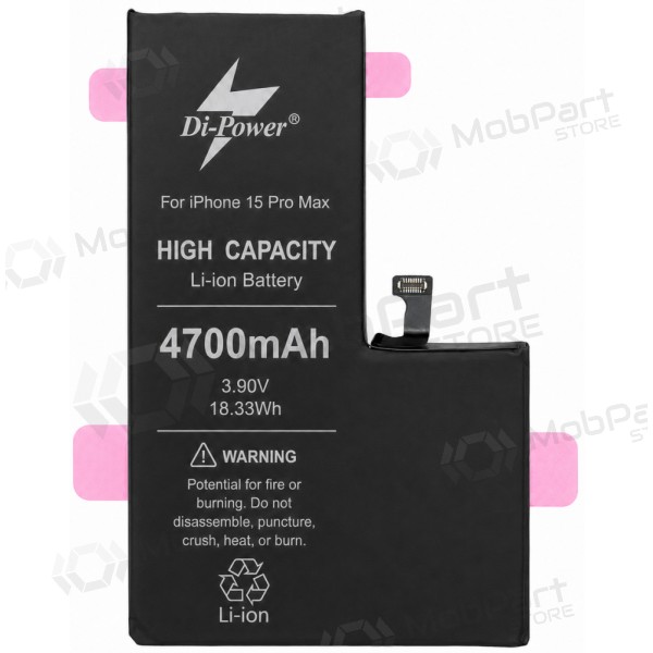 Apple iPhone 15 Pro Max Akku, Di-Power 4700 mAh (erhöhte Kapazität)