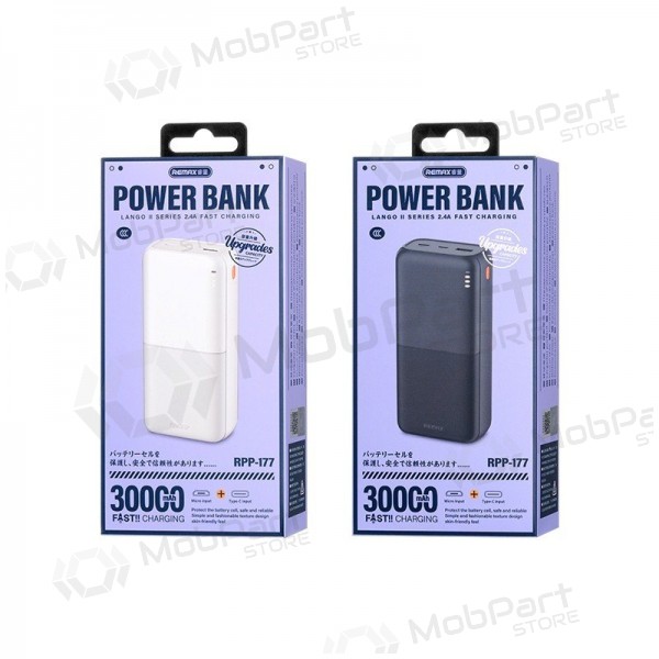 externe Batterie Power Bank Remax RPP-177 12W 30000mAh Schwarz
