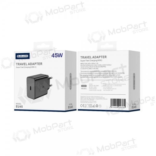 Telefonladegerät Jellico EU45 45 W USB-C schwarz
