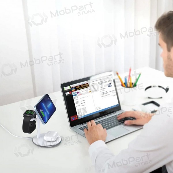 3-in-1 kabelloses Ladegerät Choetech T585-F 15 W weiß
