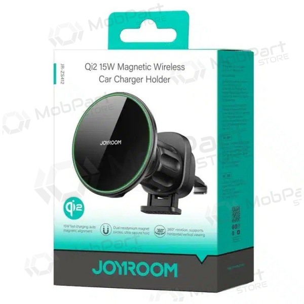Automobilinis laikiklis-Ladegerät Joyroom JR-ZS412 Qi2 MagSafe 15W Schwarz
