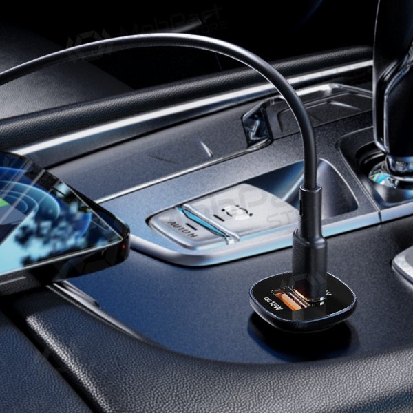 Ladegerät automobilinis Acefast B1 Mini 38W USB-C+USB-A Schwarz