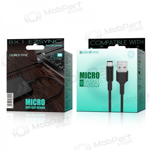 USB Kabel Borofone BX1 microUSB 1.0m (Schwarz)