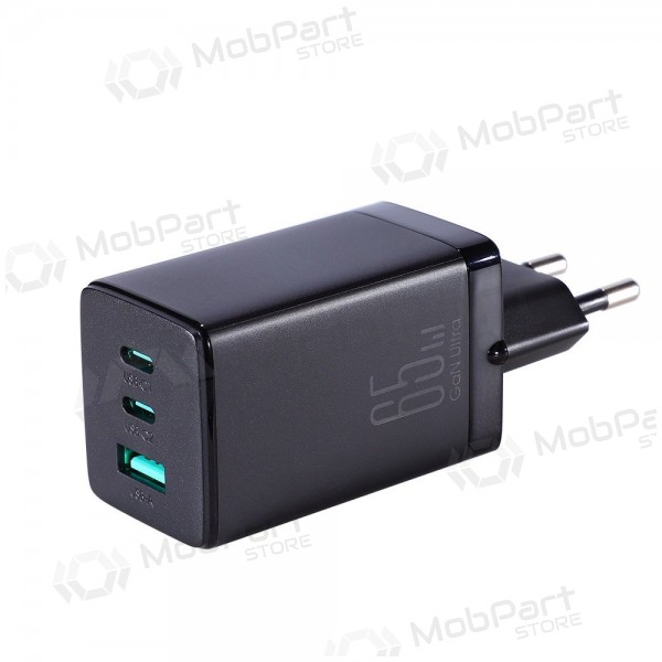 Ladegerät buitinis Joyroom GaN JR-TCG01 2xUSB-C/USB-A 65W + USB-C cable 1.2m Schwarz