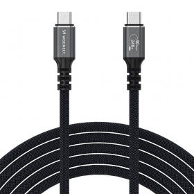 USB-C kabel Wozinsky WPS-UY42S USB-C zu USB-C 2 m Thunderbolt 4 240 W schwarz