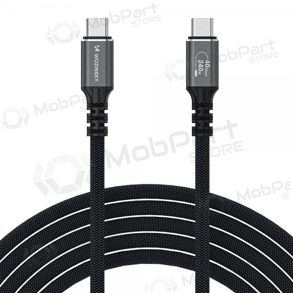 USB-C kabel Wozinsky WPS-UY42S USB-C zu USB-C 2 m Thunderbolt 4 240 W schwarz