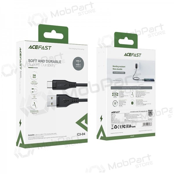 USB Kabel Acefast C3-04 USB-A to USB-C 1.2m Schwarz