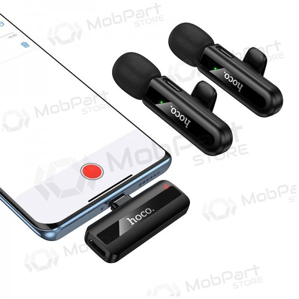 Belaidžių mikrofonų rinkinys Hoco L20A USB-C/Lightning Schwarz