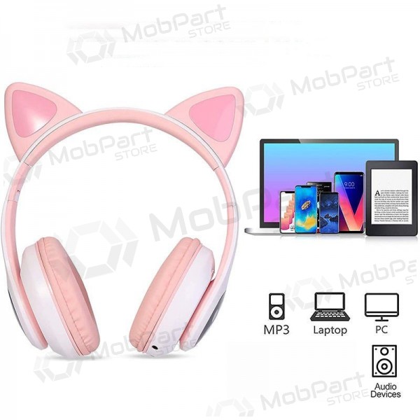 Kabellose Cat Glow On-Ear-Kopfhörer mit Mikrofon USB-C + 3,5 mm