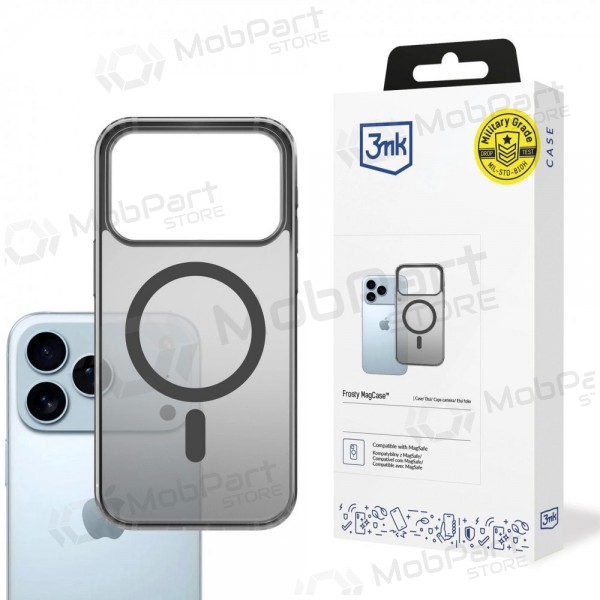 Apple iPhone 17 Pro Max, 18 Pro Max hülle - 3mk Frosty MagCase (schwarz)
