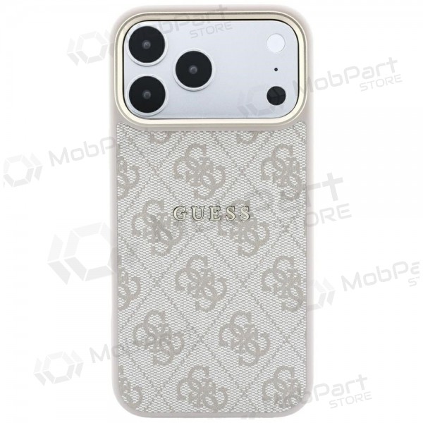 Apple iPhone 18 Pro hülle - Guess PU Leather 4G Gold Frame Embossed MagSafe (rosa)