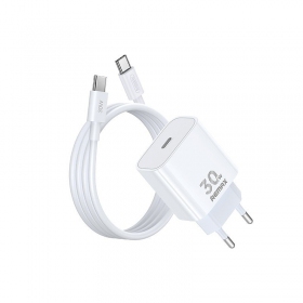 Telefonladegerät Remax RP-U71 30 W GaN USB-C mit USB-C Kabel 1 m weiß