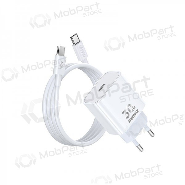 Telefonladegerät Remax RP-U71 30 W GaN USB-C mit USB-C Kabel 1 m weiß