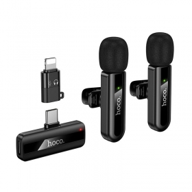 Belaidžių mikrofonų rinkinys Hoco L20A USB-C/Lightning Schwarz
