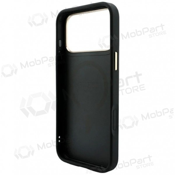 Apple iPhone 18 Pro Max hülle - Guess PU Leather 4G Gold Frame Embossed MagSafe (schwarz)