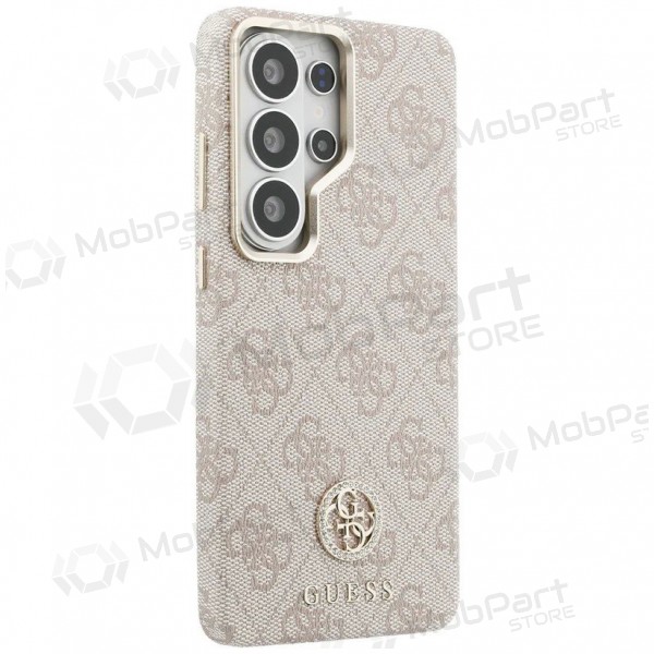 Samsung Galaxy S26 Ultra hülle - Guess PU Leather 4G Strass Logo Gold Frame Magnetic (rosa)