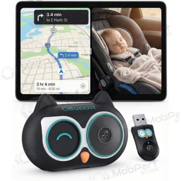 Kabelloser CarPlay-Adapter Ottocast Cabin Care CA520-T mit Babyphone-Funktion schwarz