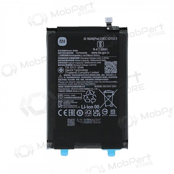 Xiaomi Poco C40 Batterie, akumuliatorius (BN66) (original) Xiaomi Poco C40 Batterie, akumuliatorius (BN66) (original)