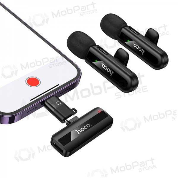 Belaidžių mikrofonų rinkinys Hoco L20A USB-C/Lightning Schwarz