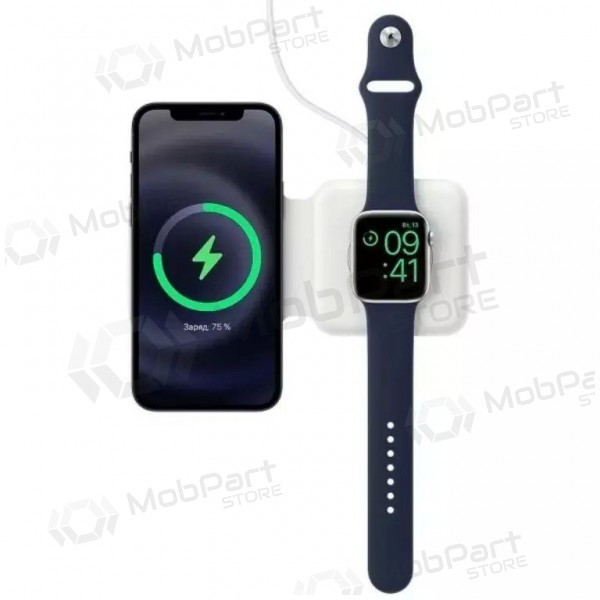 Ladegerät kabellos 2in1 Smart Phone, Watch MagSafe 10W (Weiß)