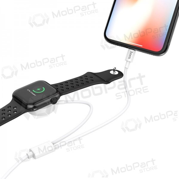 USB Kabel HOCO U69 lightning 1.0m (with iWatch wireless charger) (Weiß)