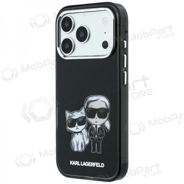 Apple iPhone 18 Pro Hülle - Karl Lagerfeld PU Semi Wrap Smooth Sketch Bodies MagSafe (Schwarz)