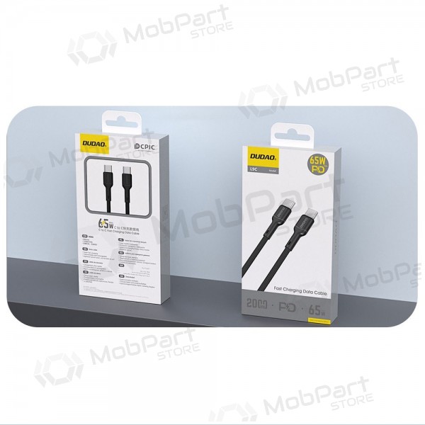 USB-C kabel Dudao L9C USB-C auf USB-C 2 m 65 W schwarz
