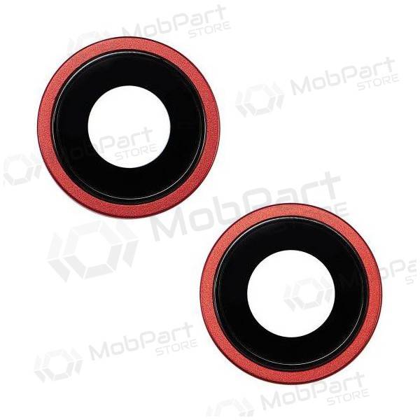 iPhone 14 / 14 Plus Kameraglas (2Stck) (Rot) (mit Rahmen)