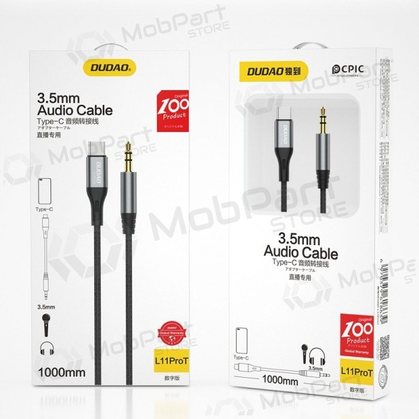 Audio-Kabel Dudao L11ProT USB-C auf 3.5 mm 1 m schwarz