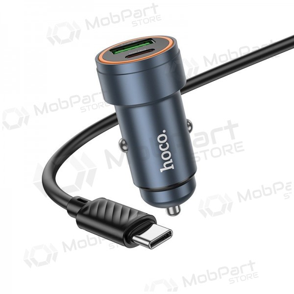 Hoco Z57A 30 W USB-C + USB-A Autoladegerät mit USB-C Kabel 1 m