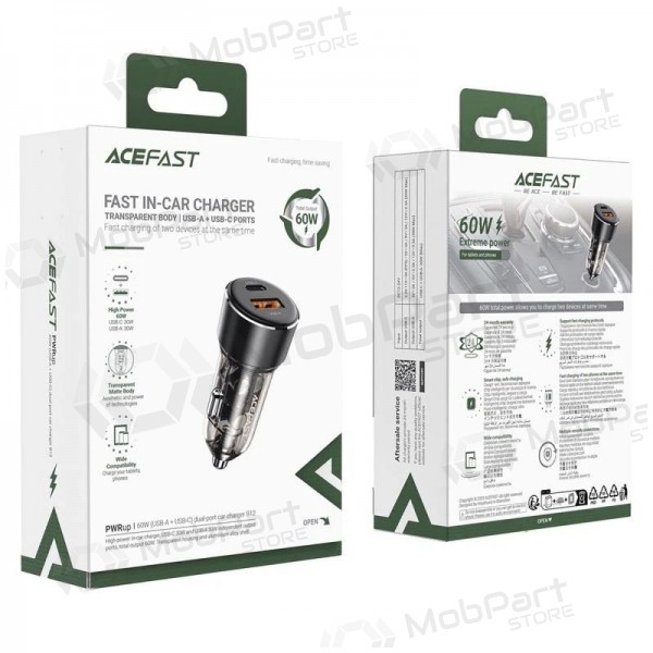 Auto-Ladegerät Acefast B12 60W USB-C/USB-A Schwarz