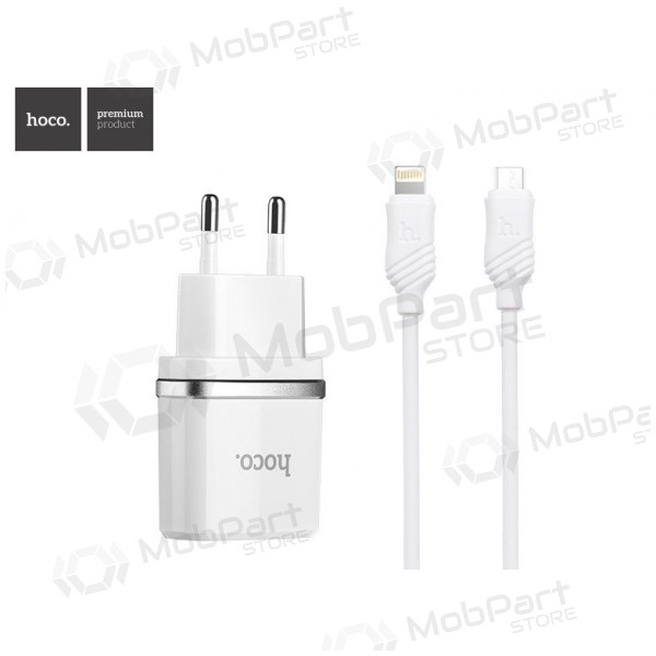 Ladegerät HOCO C11 Smart USB + lightning (5V 1A) (Weiß)