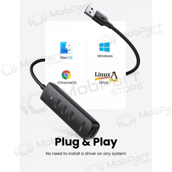 USB šakotuvas Ugreen CM416 USB-A 3.0 to 4xUSB-A 3.0 (10915) Schwarz