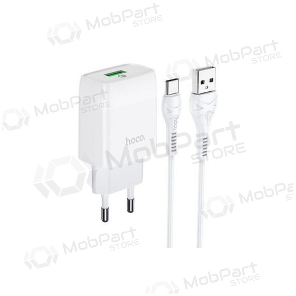 Ladegerät HOCO C72Q Glorious + type-C Kabel (QC3.0) (Weiß)